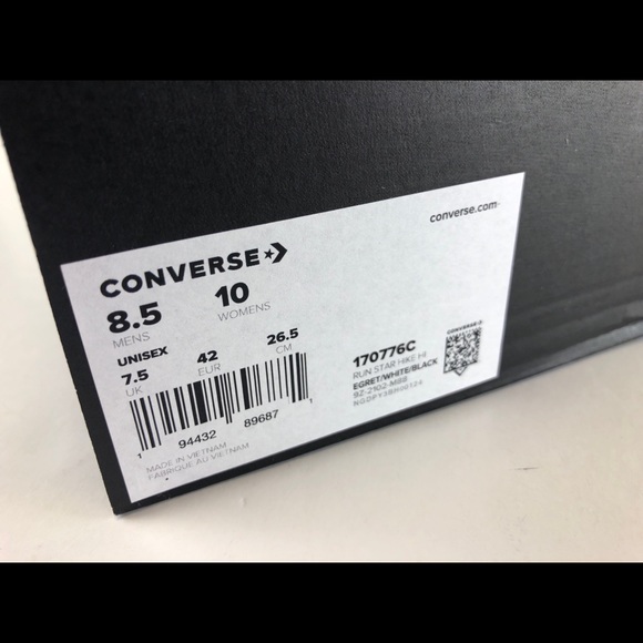 Converse Unisex Run Star Hike Hi Egret/White/Black WASHED FLORALS 170776C - Picture 11 of 11